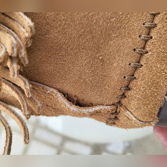 Minnetonka Women's Hi Top Back Zip Boot Tan Size 10 - Picture 9 of 12